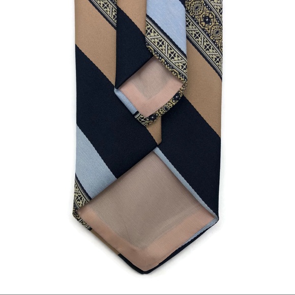 Stylish Blue & Gold Diagonal Stripe Tie - Picture 4 of 4